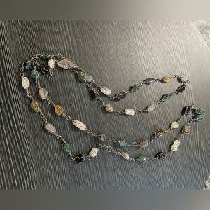 Multi-Color Beaded  natural stones Long Necklace - Women's Jewelry